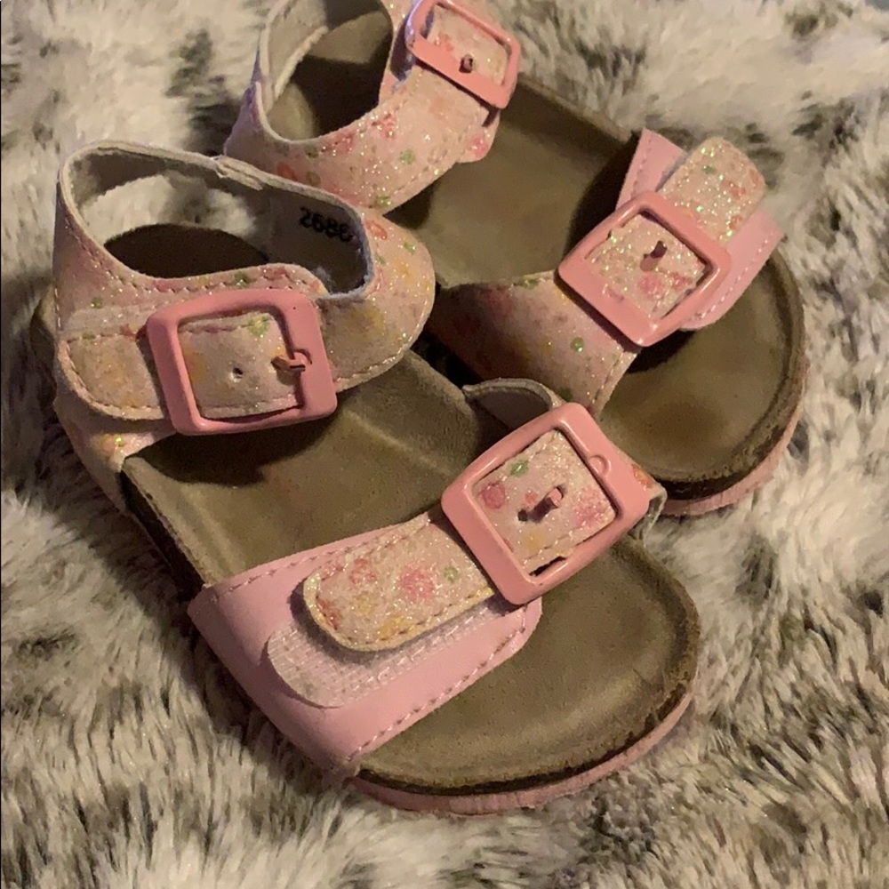 Pink flower sandals